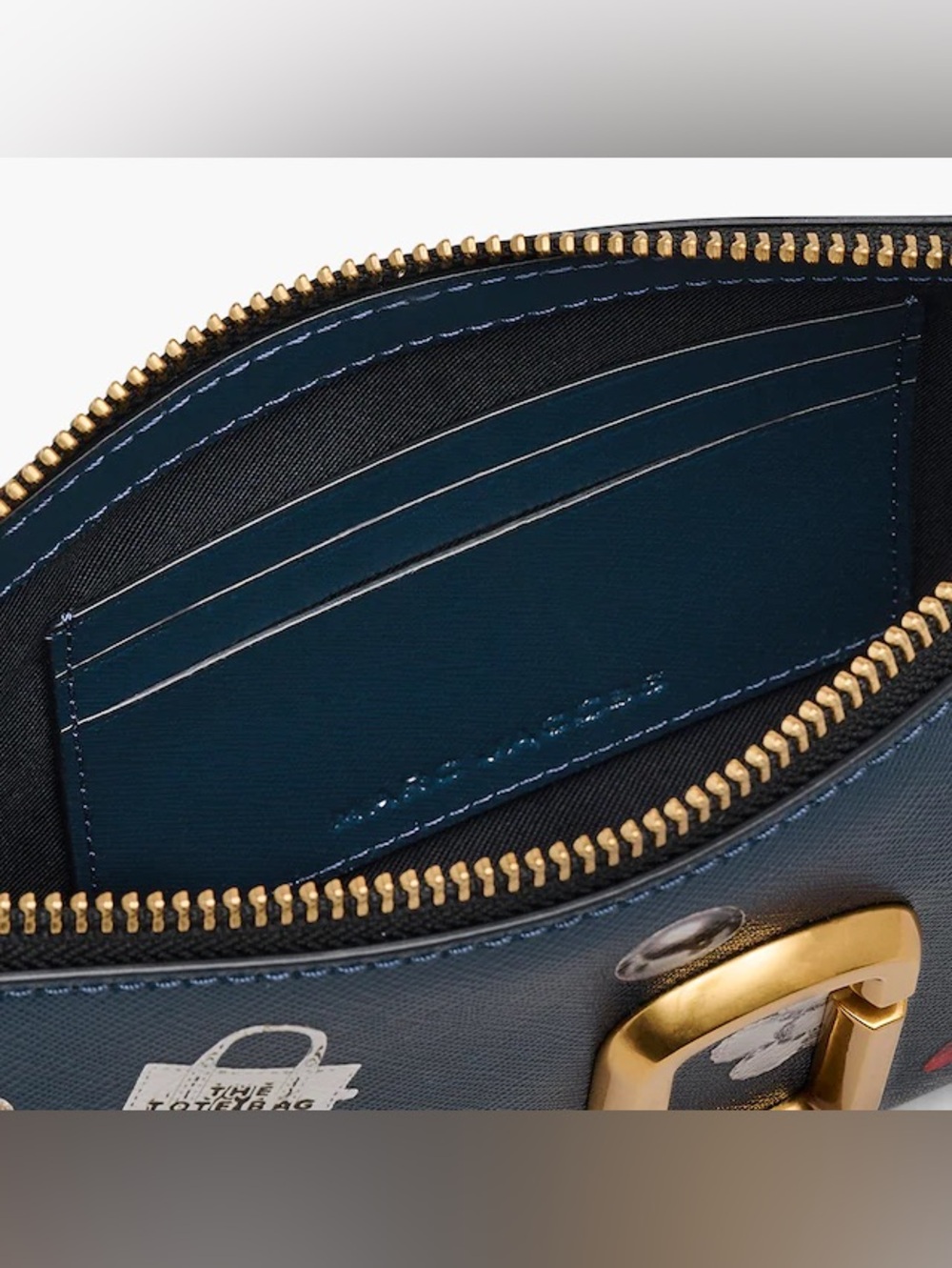 Marc Jacobs Navy Leather Mini Shoulder Bag with Multicolor Charm Accents - Picture 2 of 16